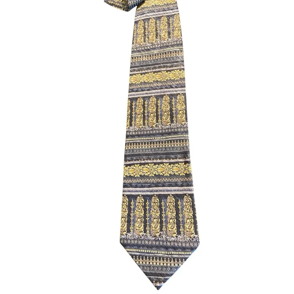 Daniel de Fasson Blue & Gold  Silk Tie‎
